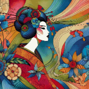 Geisha Plansa tipar Goblen diamante 50x50